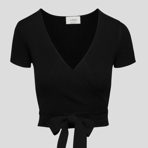 Aritzia Wilfred All Tied Up Sweater in Black - Picture 2 of 7